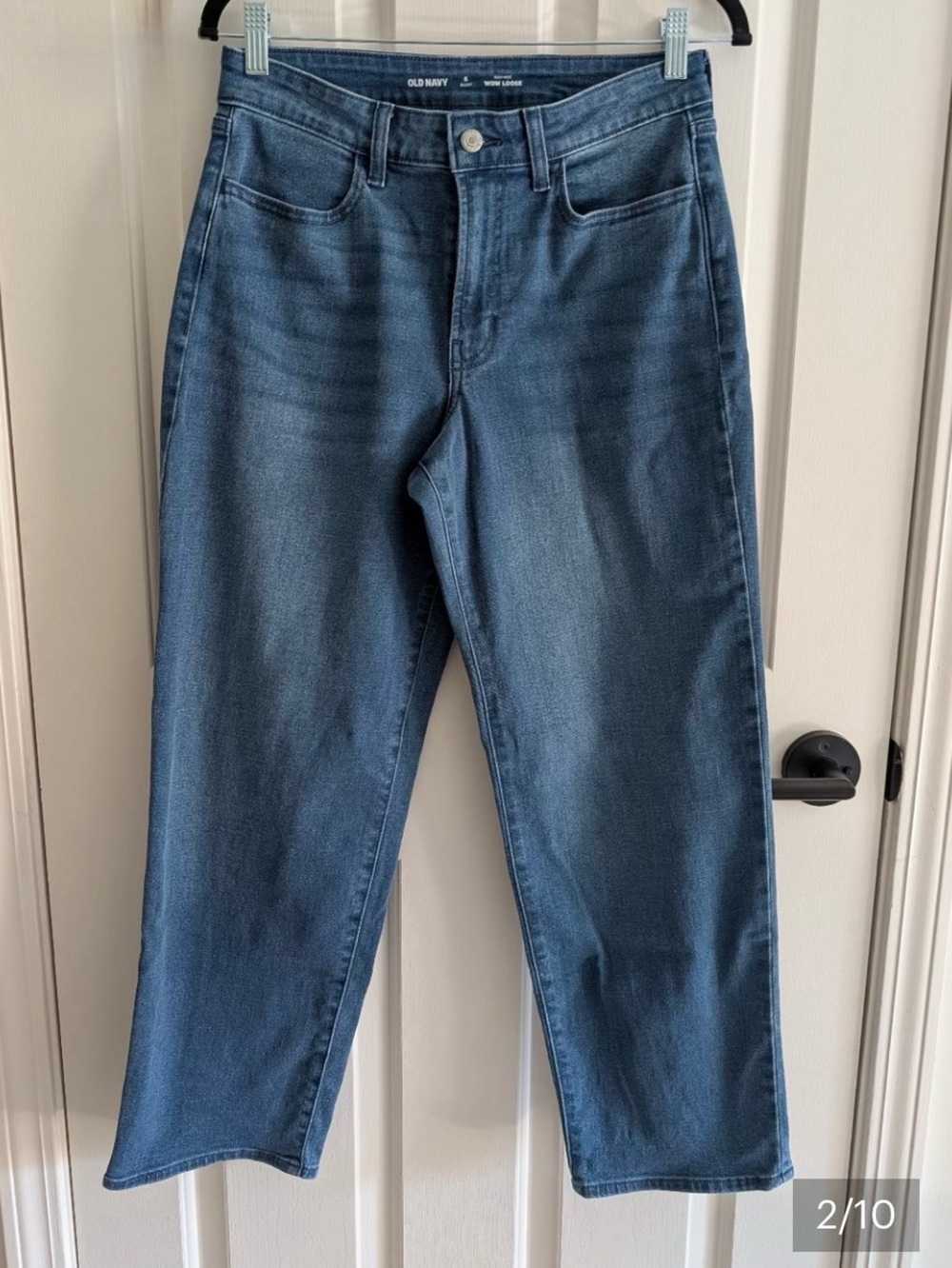 LIKE NEW Old Navy High Waisted Wow Loose Jeans, Blue, Size 6 Petite